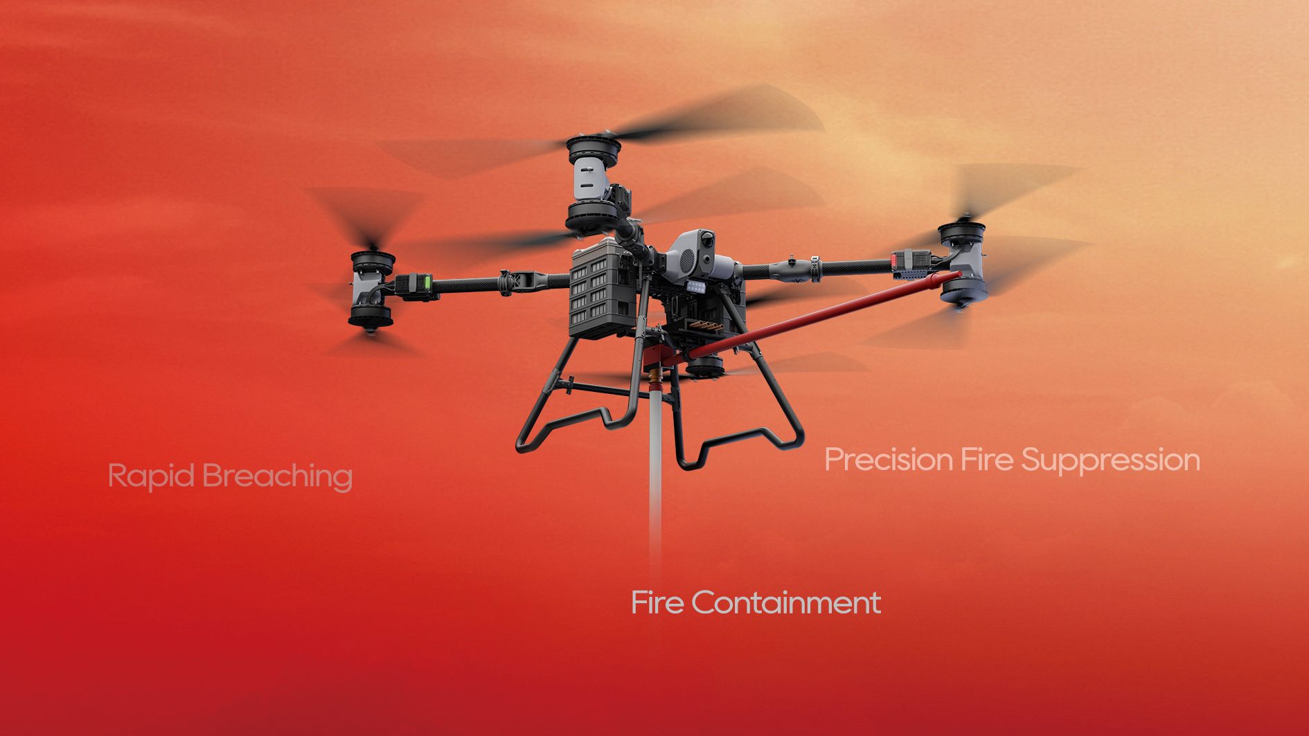 Drone built for emergency rescue and firefighting